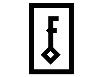 F-key logo. F is for Fonville. design graphic designer icon initial key logo personal solutions