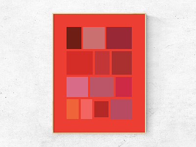 Red abstract design google ideation illustration minimal poster red