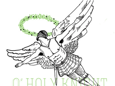 O' Holy Knight christmas illustration knights tshirt typography