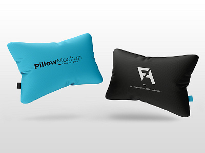 Realistic 3D Pillow Mock-Up Template 3d creative design media mock up pillow print product realistic scene template visualize