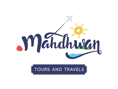 Mahdhwan Tours and Travels beach holiday icon identity logo mark plane sea sun sunshine tour travel