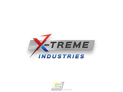 X-treme Industries - Logo Design blue brand clean cut design emboss extreme identity industries iron logo machine machined material metal press steel typography x logo xtreme