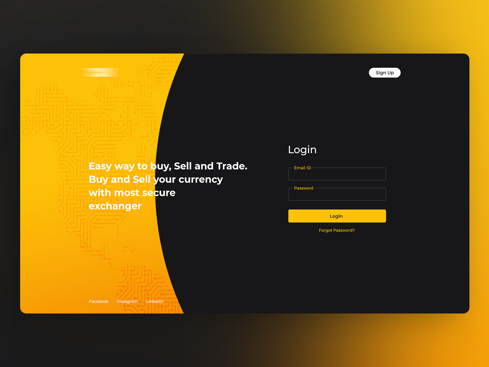 Cryptocurrency Login by Saurabh Jadav on Dribbble