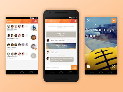 Fuse | Group ephemeral messaging app 2014 android app chat invite messaging mobile signup ui