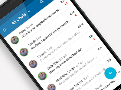 Chat Inbox Material Design