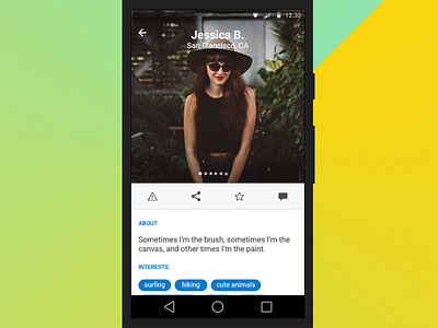 User Profile, Extended info by Nicolette Robichaud-Carew on Dribbble
