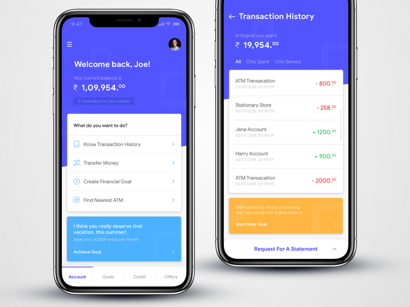 Fintech/Banking App Concept by Kimberly Cabral on Dribbble