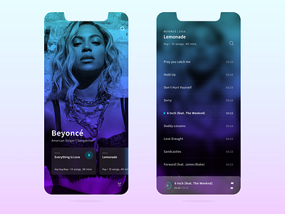 Music App Design app design gradient minimal music ui