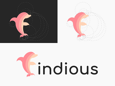 Findious Logo branding dolphin golden ratio golden ratio logo logo pastel
