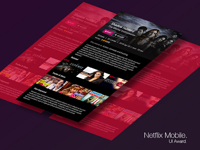 Netflix Mobile - Sample design isometric mobile netflix ui