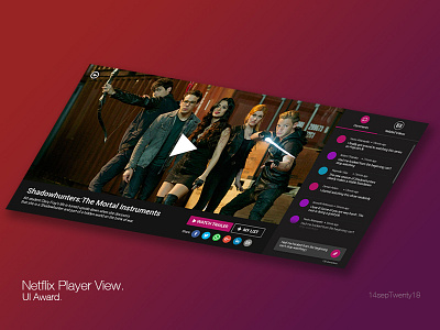 Netflix Player app design mobile ui web