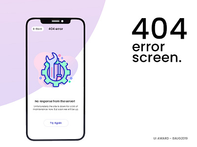 404 Error Screen design mobile web