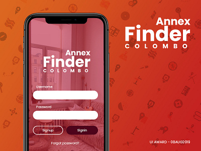 Login for Annex Finder Colombo android app app design login room