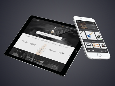 Guitarbox bootstrap3 photoshop responsive sketch uiux website