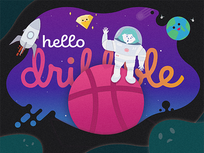 hello Dribble debut dribble graphic design illustrator invite photoshop shot sketch