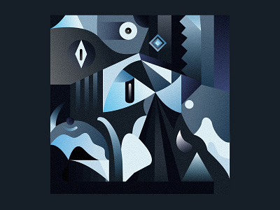 Lake abstract blue color colorful digital digital art drawing dribbble geometry illustration ilustracion noise shapes square vector