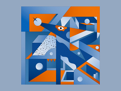 Dogeometry abstract blue color colorful design digital digital art geometry illustration square vector