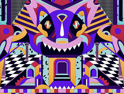 Spirit Guide animal colorful digital digital art geometric art geometry illustration psychedelic shapes vector