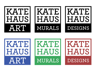 Kate Haus Art Exploration agency art black blue brand branding design flat green logo logo design red