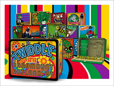 TWIDDLE Lunchboxes Print gigposter graphic design illustration screenprint twiddle