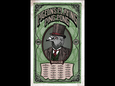 Pigeons Playin Ping Pong – Winter Tour Print