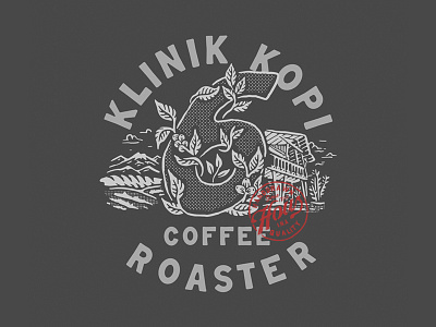 Klinik Kopi badge design badges branding coffee coffee shop illustration old t shirt design vector vintage vintage badge