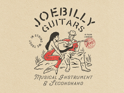 Joebilly Yogyakarta badge design badges branding guitar illustration old t shirt design vector vintage vintage badge vintage design