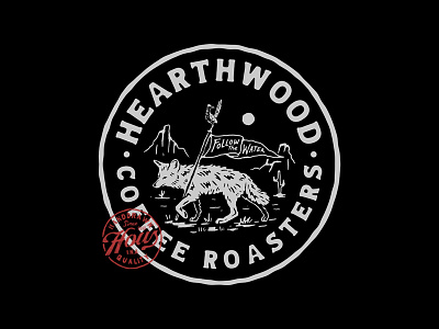 Heartwood Coffee Roasters badge design badges branding coffee cup coffee roasters coffee shop handdrawn illustration t shirt design vector vintage vintage badge vintage design