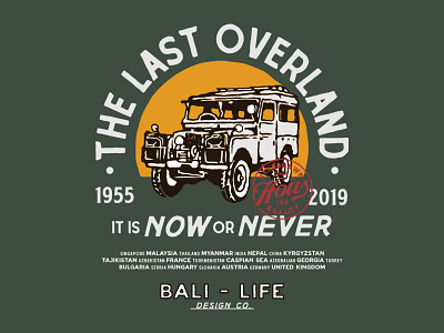 The Last Overland badge design badges branding car illustration jeep land rover last overland old t shirt design vector vintage vintage badge vintage design