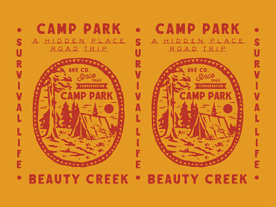 Camp Park badge design branding design for sale handdrawn illustration t shirt design typography vintage vintage badge vintage design