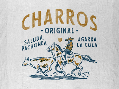 Charros Original badge design badges branding handdrawn horse illustration t shirt design vintage vintage badge vintage design western