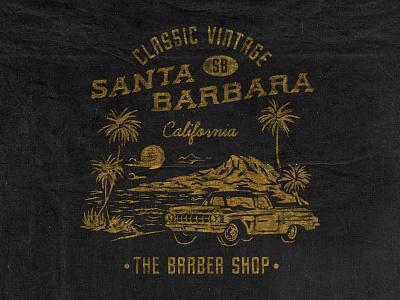 El Camino badge design barber shop beach branding car el camino illustration t shirt design vintage vintage badge