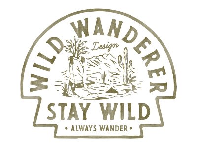 Wild Wanderer Design badge design badges branding handdrawn illustration t shirt design vector vintage vintage badge vintage design