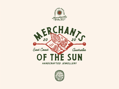 Merchants of The Sun badge design badges branding handdrawn illustration t shirt design vintage vintage badge vintage design