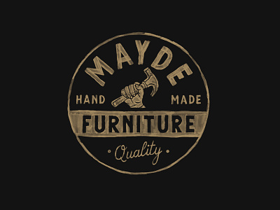 Mayde Furniture badge design branding handdrawn illustration t shirt design vector vintage vintage badge vintage design