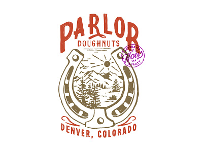 Parlor Colorado badge design badges branding coffee handdrawn illustration packaging t shirt design typography vintage vintage badge vintage design