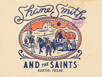 Shane Smith Music badge cactus cowboy desert ephemera lettering logo mountain old retro rope rustic texas typography vintage western