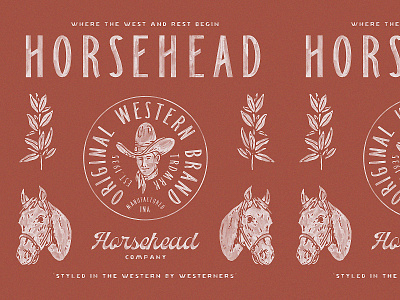 HORSEHEAD badge design for sale home of us hous old retro vintage western