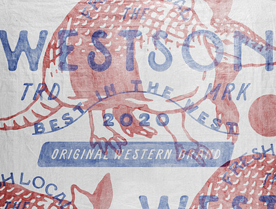 Westson armadillo badge design badges branding handdrawn illustration t shirt design vintage vintage badge vintage design western