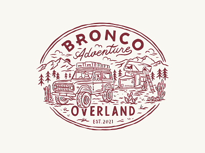 Bronco Overland Adventure Branding adventure badge design branding bronco camp desert font icon icon logo logo logo design mountain old typeface typography