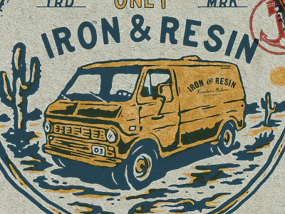 Iron and Resin Van badge design car handdrawn logo merchandise t shirt van vintage vintage car vintage design