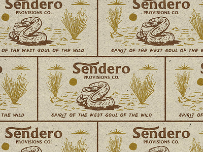 Rattlesnake Sendero Spring 21 badge design branding handdrawn illustration old retro snake t shirt design vintage vintage badge