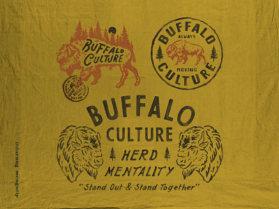Buffalo Culture badge design branding design for sale handdrawn illustration t shirt design typography vintage vintage badge vintage design