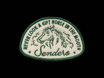 Gift of The Horse badge badge design desert handdrawn horse illustration patch patch design vintage badge western