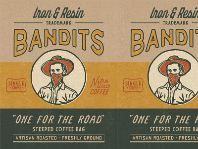 Bandits Coffee Bag Design badge design badges branding illustration packaging retro vintage vintage packaging