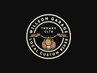 Willson badge design badges branding custom bikes garage logo motorcycle old vector vintage yogyakarta