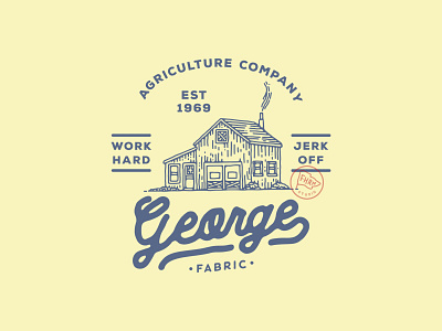 George Fabric agriculture badge badges fabric hand drawn logo old vector vintage