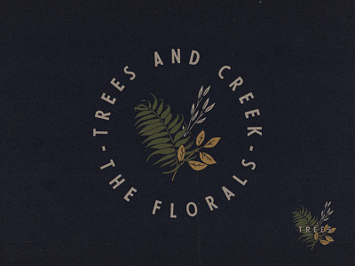 The Florals badges branding clothing creek floral folk live folk old trees tshirt design vintage vintage badges