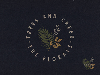 The Florals badges branding clothing creek floral folk live folk old trees tshirt design vintage vintage badges