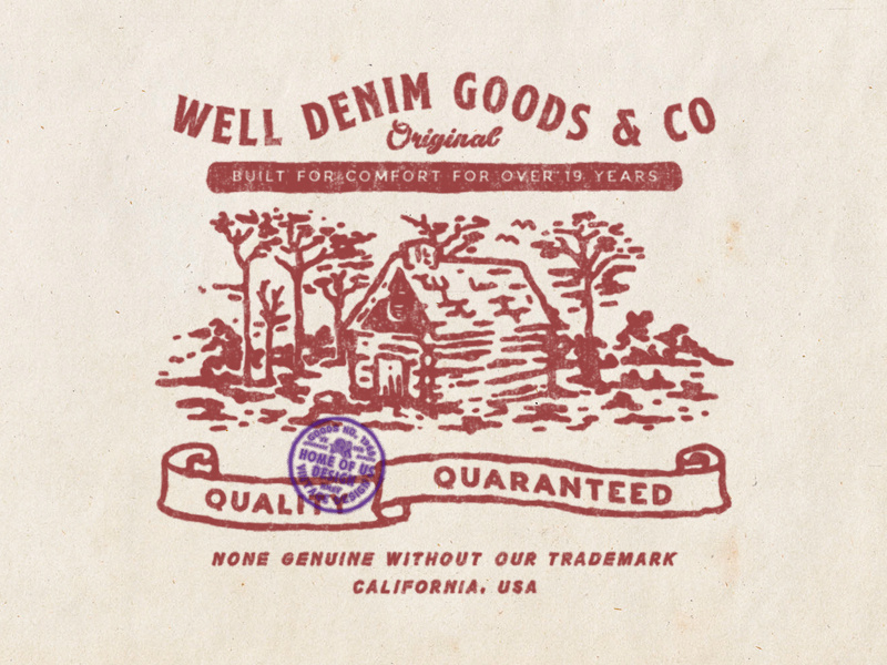 Well Denim Co. design available design for sale t-shirt design badge vintage badge old vintage printing label design